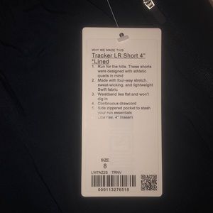 True navy lululemon tracker short 4”